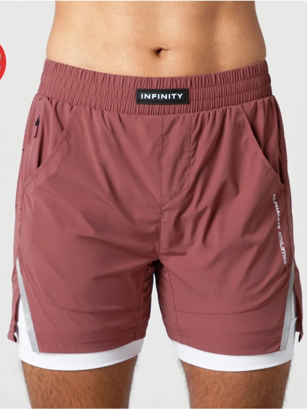 Alphalete Men’s Infinity Speed Lined Shorts 5.5” Autumn White Liner Size Large